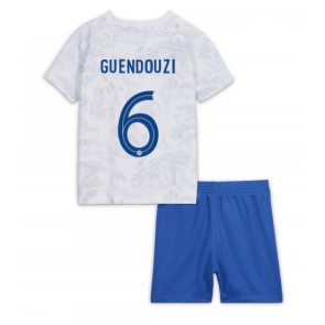 Frankrike Matteo Guendouzi #6 kläder Barn VM 2022 Bortatröja Kortärmad (+ korta byxor)